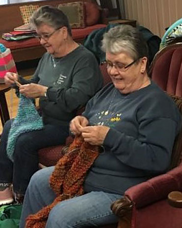Two Women Knitting