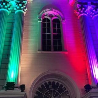 pride color Church facade 9.18.22
